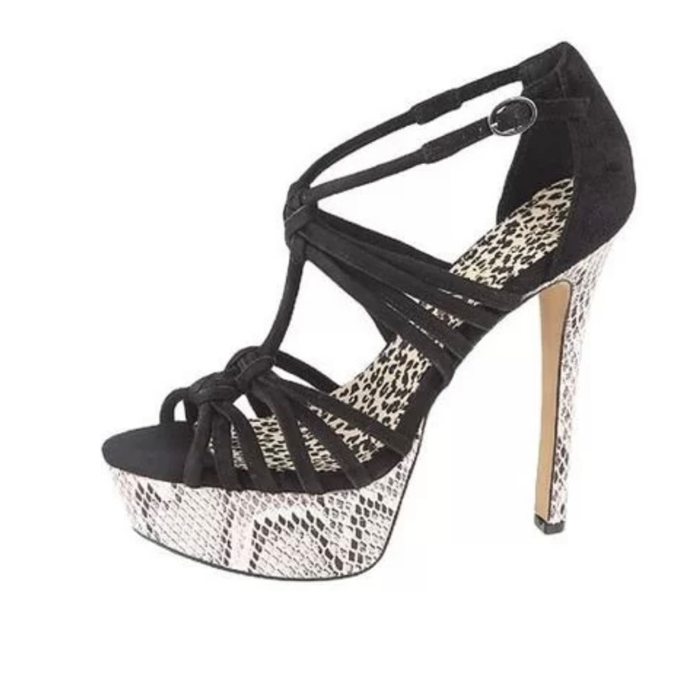 Jessica Simpson Emilys Strappy Snake Print Platform Stiletto Heeled Sandals 7.5